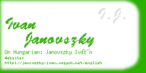 ivan janovszky business card